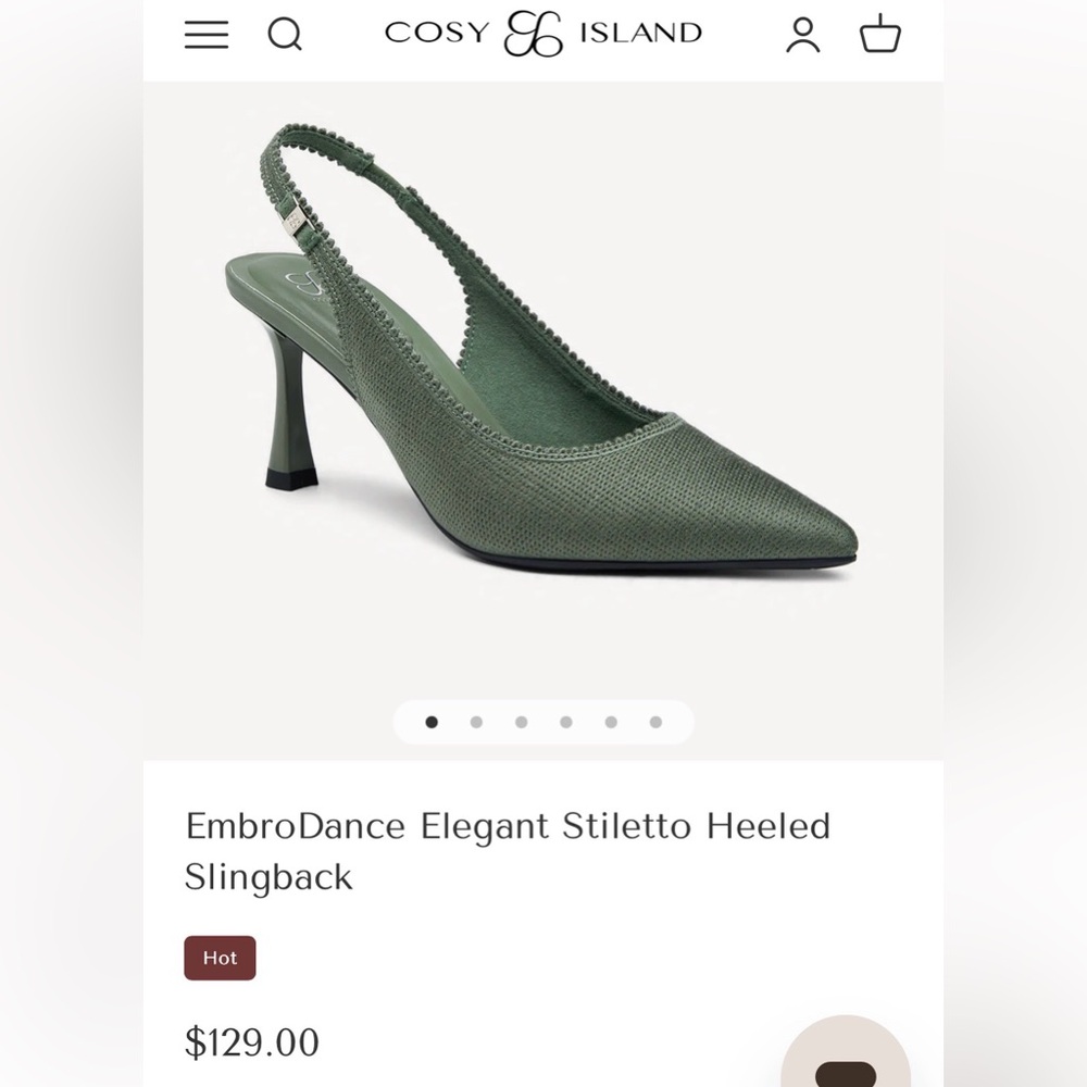 Green Stiletto Heeled Slingback
